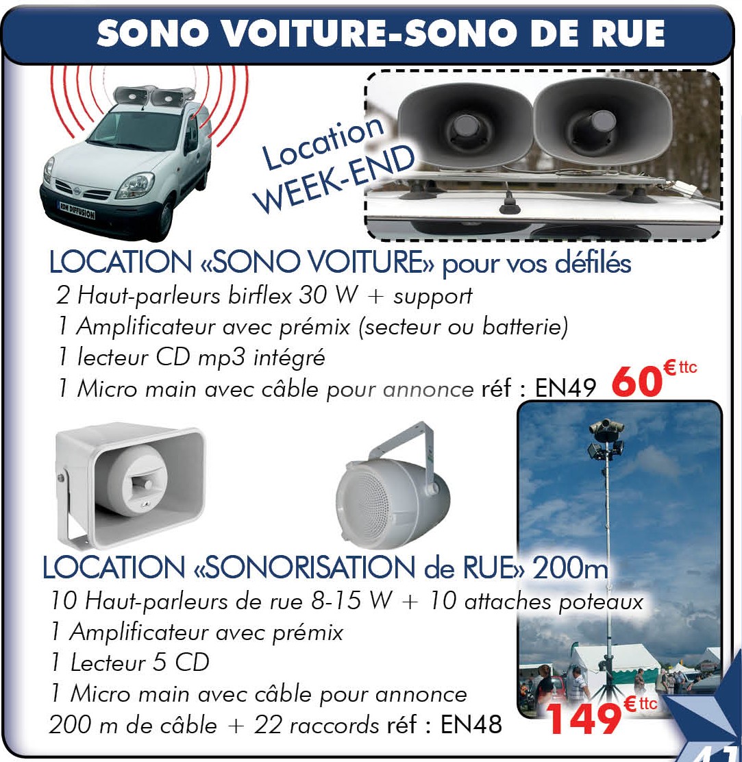 RDN DIFFUSION : Sono Voiture et Extérieur